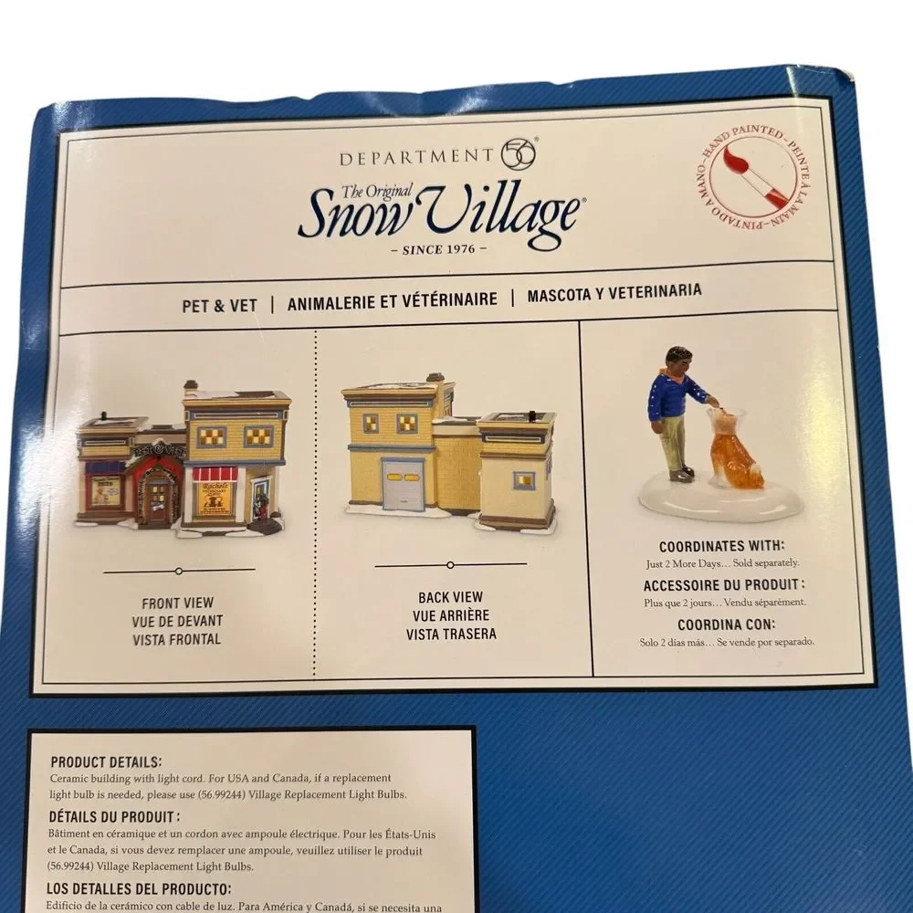 Dept‎ 56 Pet & Vet Snow Village 6011434 BRAND NEW 2023 Pet & Vet 6011434